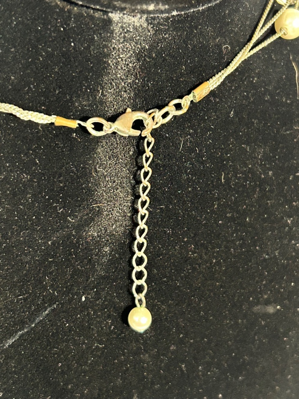Classic Ivory Multi-Strand Pearl & Crystal Necklace - Elegant Layered Style - Picture 5 of 5